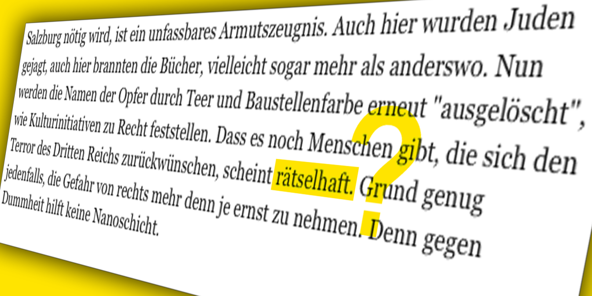 rätselhaft? wirklich?