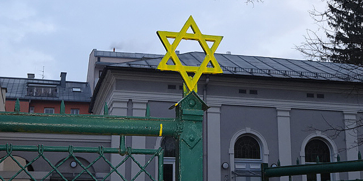 synagoge salzburg - beschmierter davidstern (foto: komitee stolpersteine)