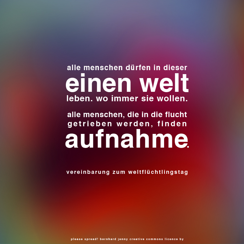 vereinbarung zum weltflüchtlingstag